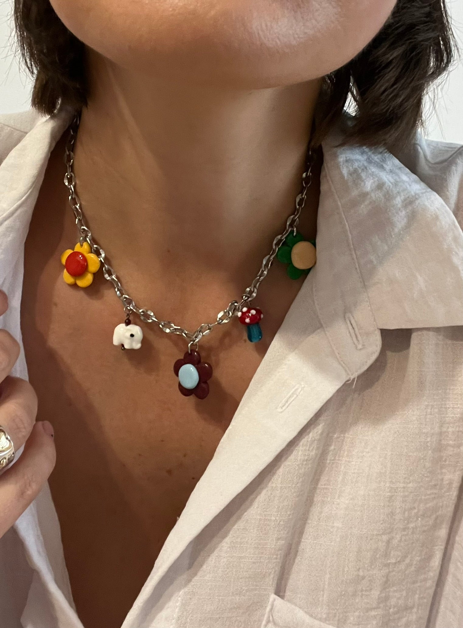 Choker Kwiatki Mini Glinka