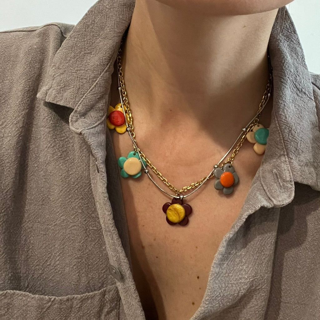 Choker Kwiatki Mini Glinka