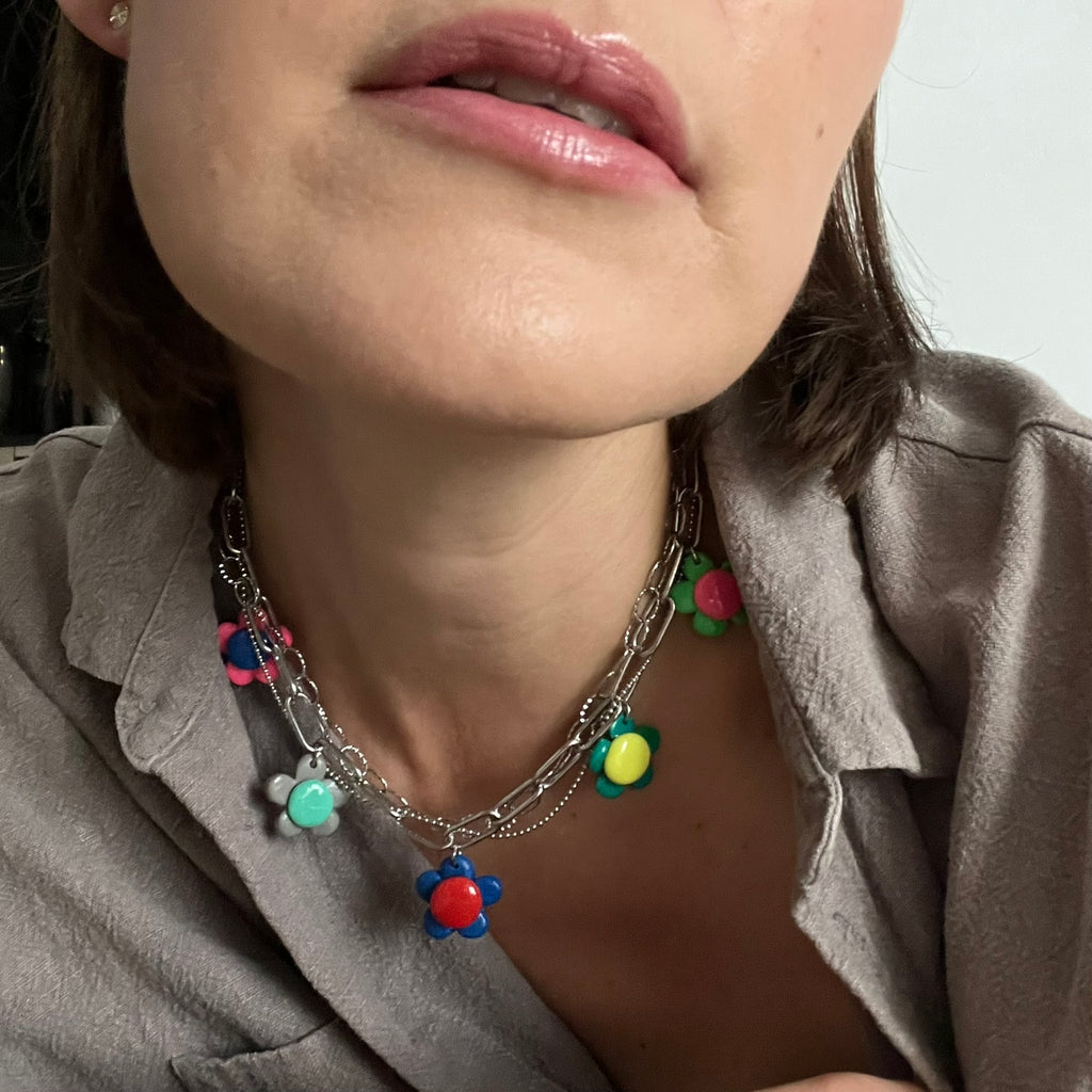 Choker Kwiatki Mini Glina