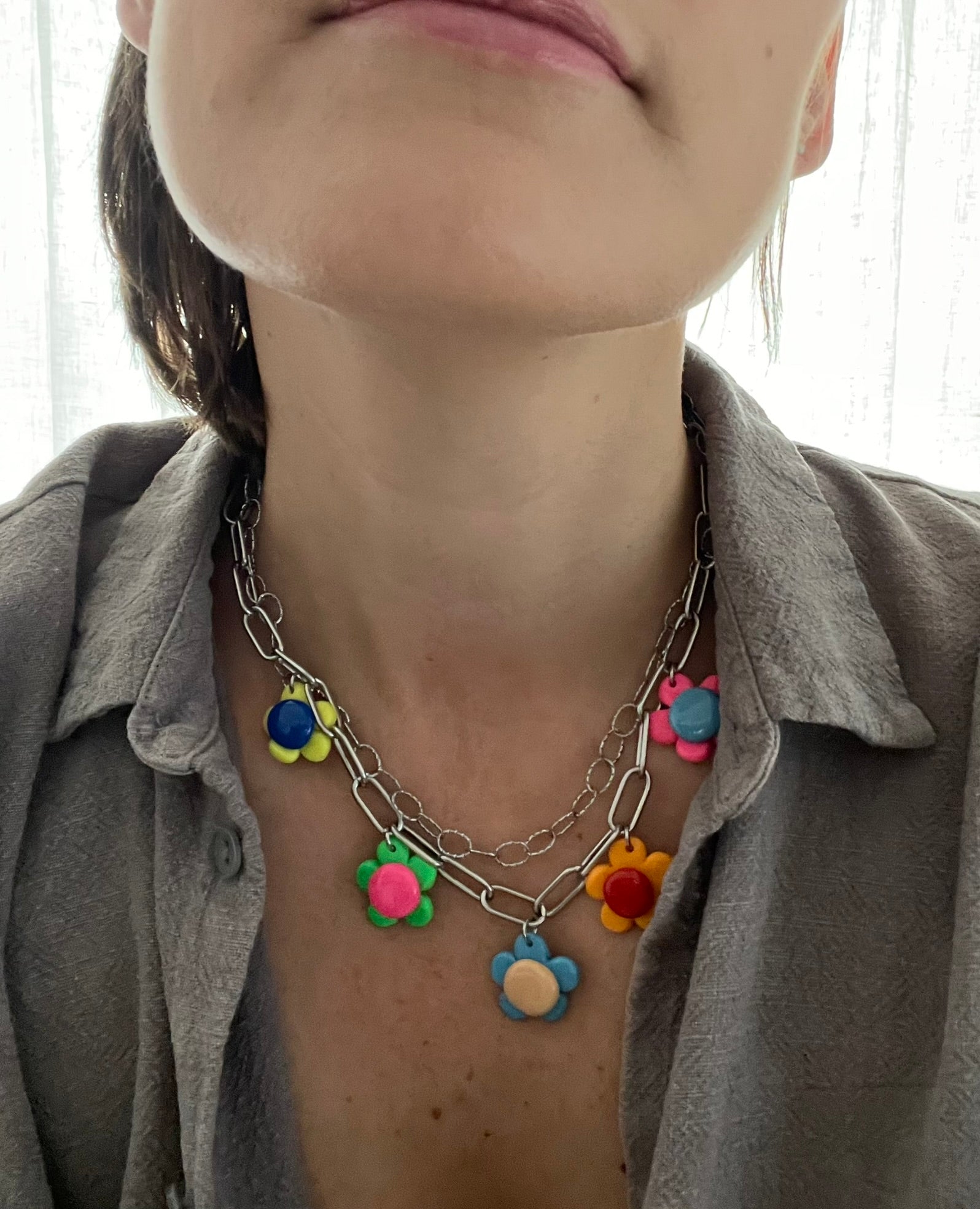 Choker Kwiatki Mini Glina