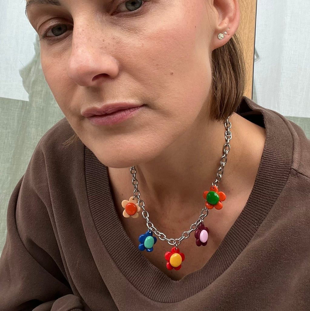Choker Kwiatki Mini Glina