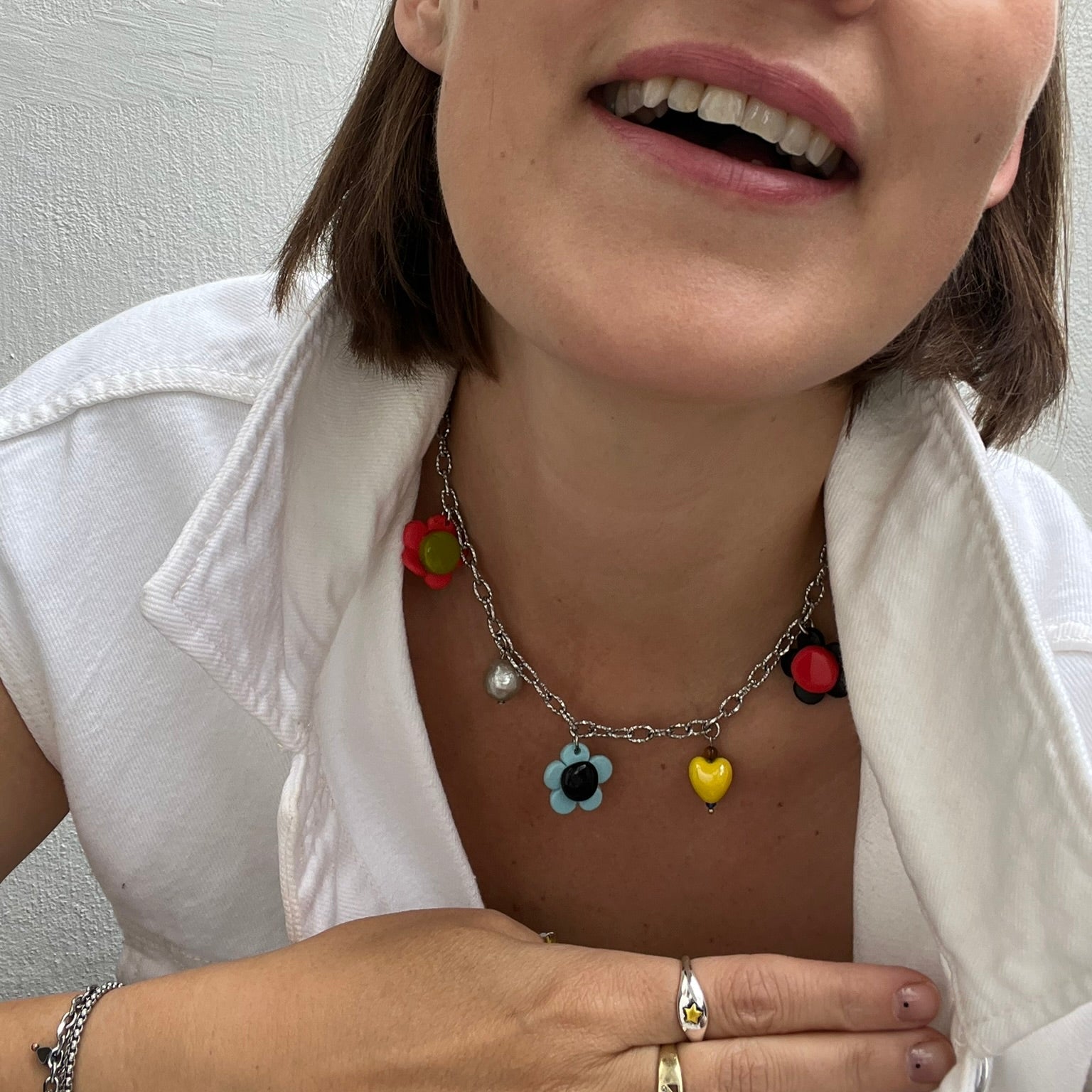 Choker Kwiatki Mini Glinka