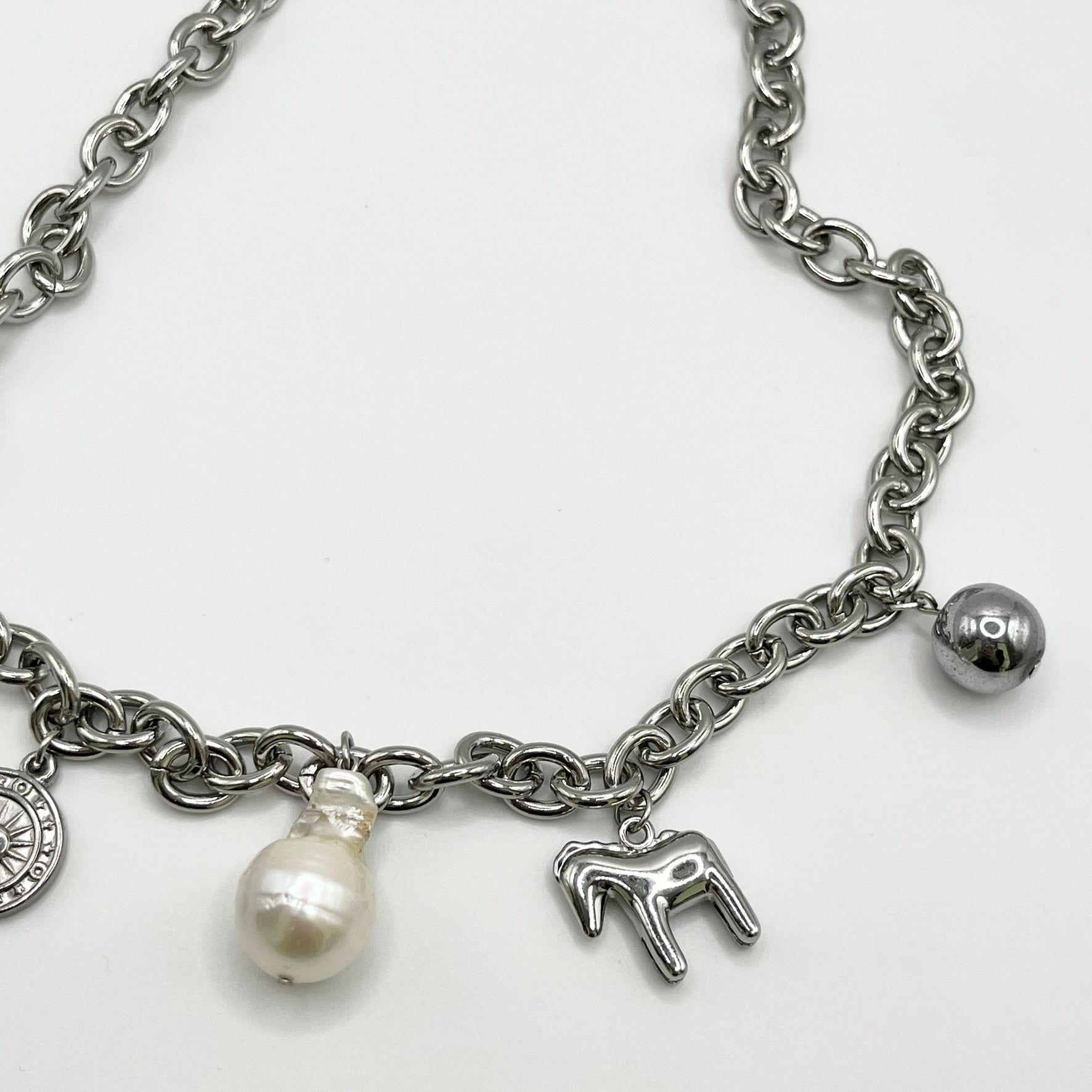 Choker/Naszyjnik  Perła i Stal