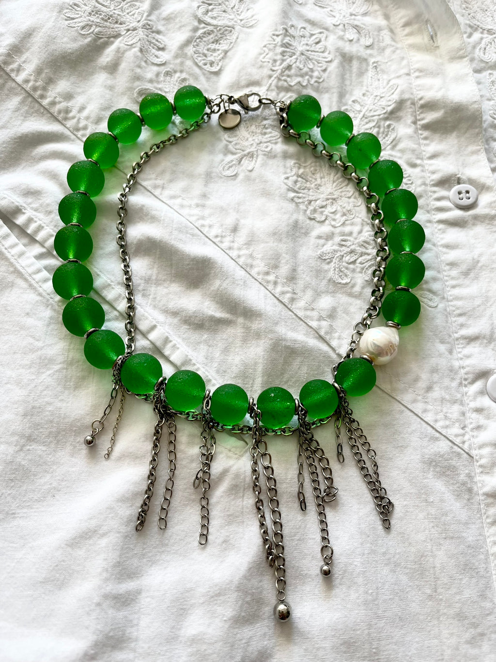 Choker Perła Barokowa i Szkło