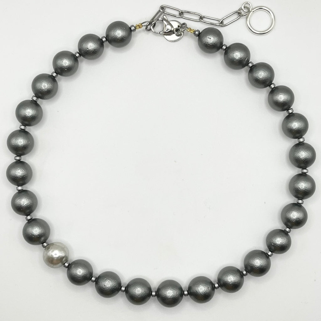 Choker Dark Pearl - Silver Star
