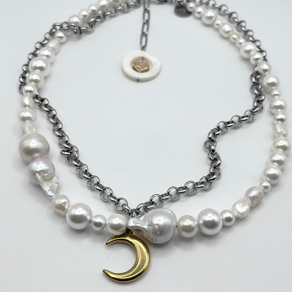 Choker Perłowy Księżyc